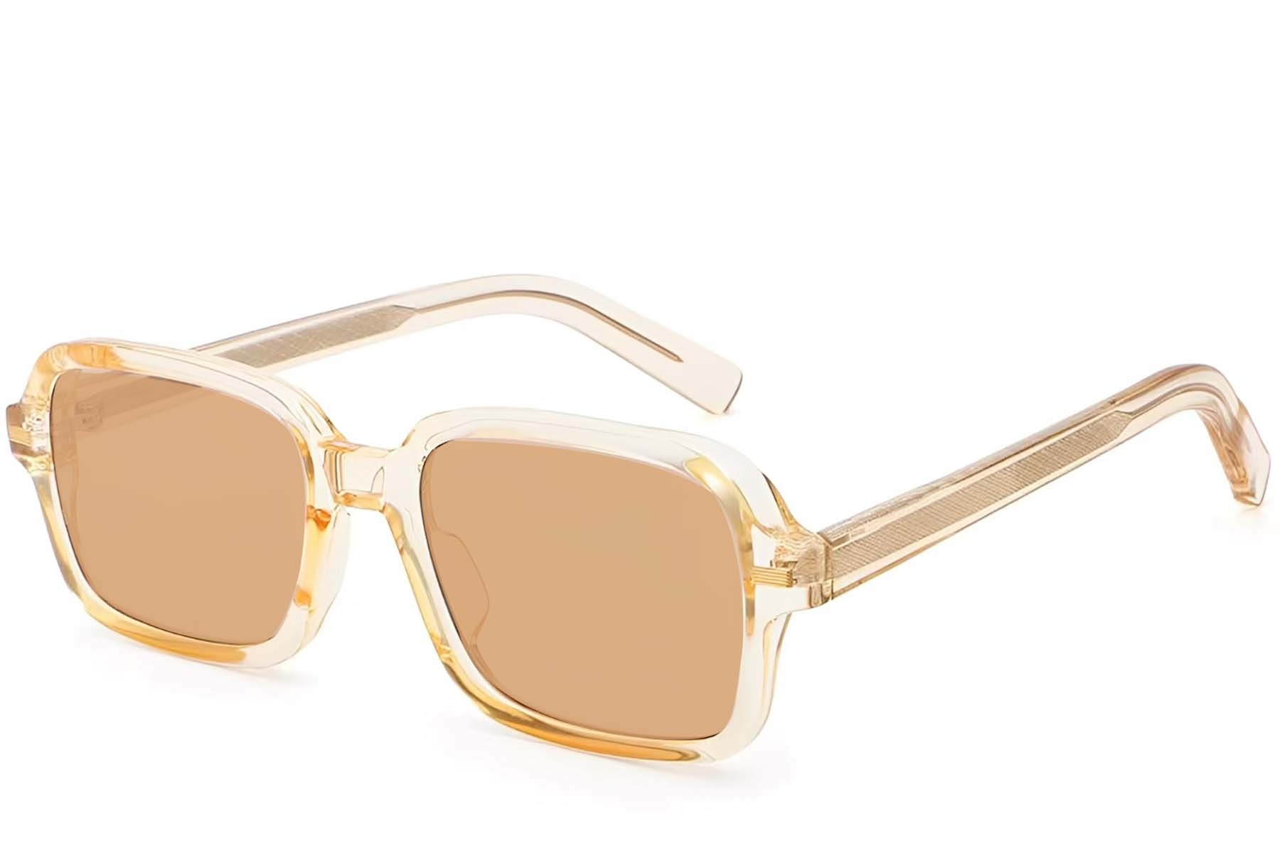 Rechteckige gelbe Kunststoff-Sonnenbrille #BS2503-0128