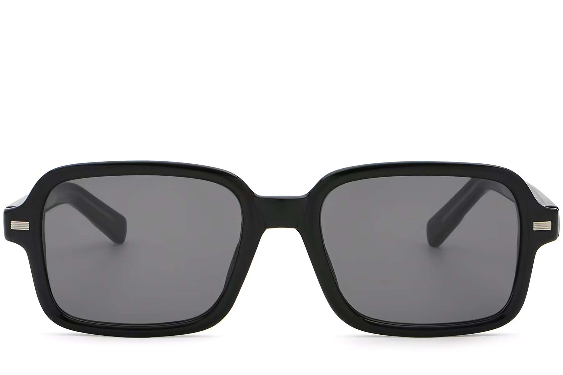 BS2503-0130_Black_Rectangular_Plastic_Sunglasses_front