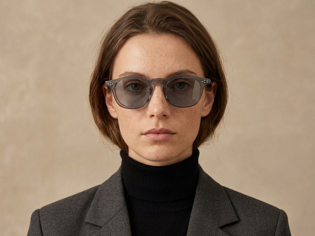 BS2503-0131_Grey_Oval_Plastic_Sunglasses-tryon_female