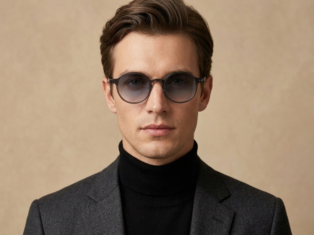 BS2503-0135_Grey_Oval_Plastic_Sunglasses-tryon_male