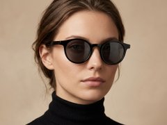 BS2503-0147_Black_Oval_Plastic_Sunglasses-tryon_female