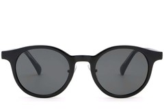 BS2503-0147_Black_Oval_Plastic_Sunglasses_front