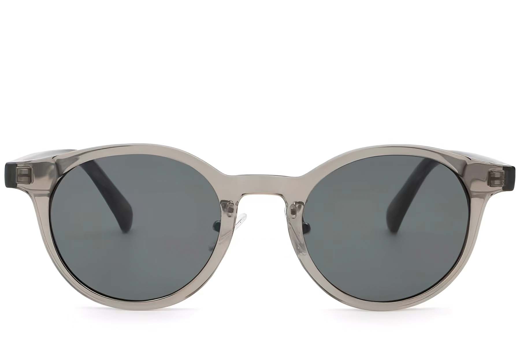 BS2503-0148_Grey_Oval_Plastic_Sunglasses_front