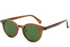 Ovale Sonnenbrille aus braunem Kunststoff #BS2503-0149