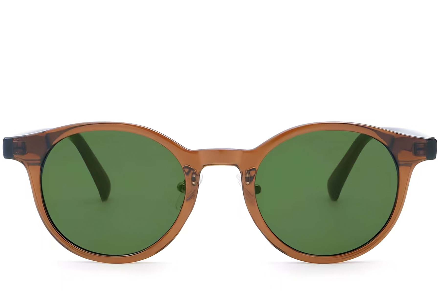 BS2503-0149_Brown_Oval_Plastic_Sunglasses_front