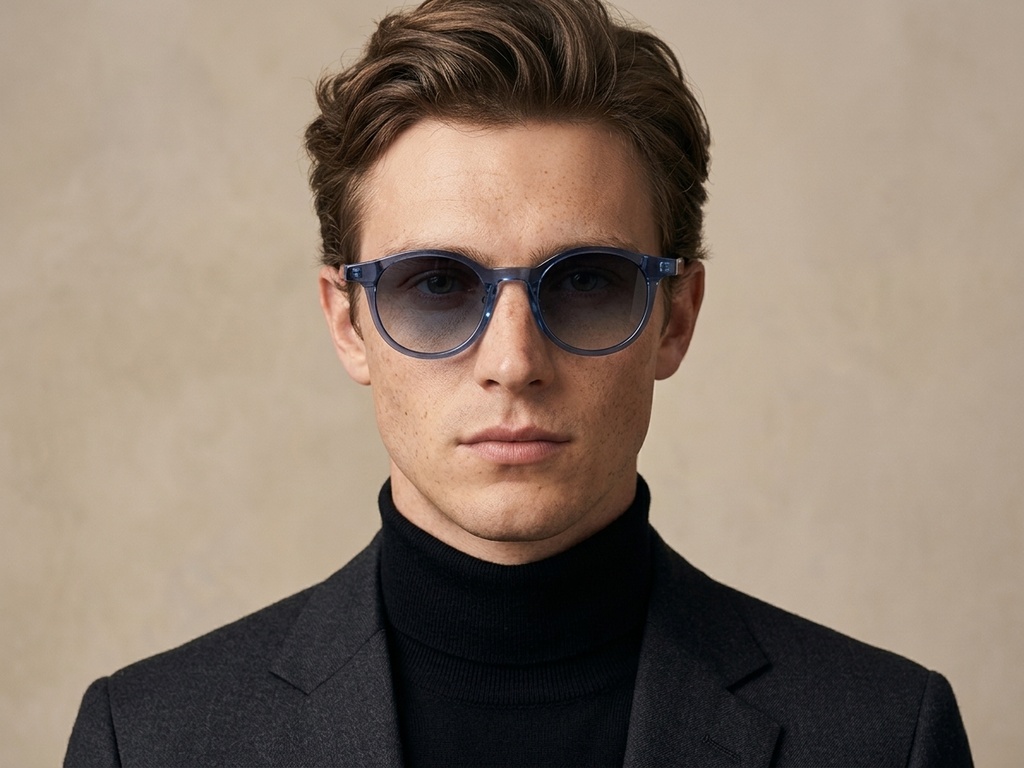 BS2503-0150_Blue_Oval_Plastic_Sunglasses-tryon_male
