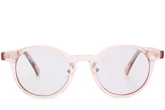 BS2503-0152_Pink_Oval_Plastic_Sunglasses_front