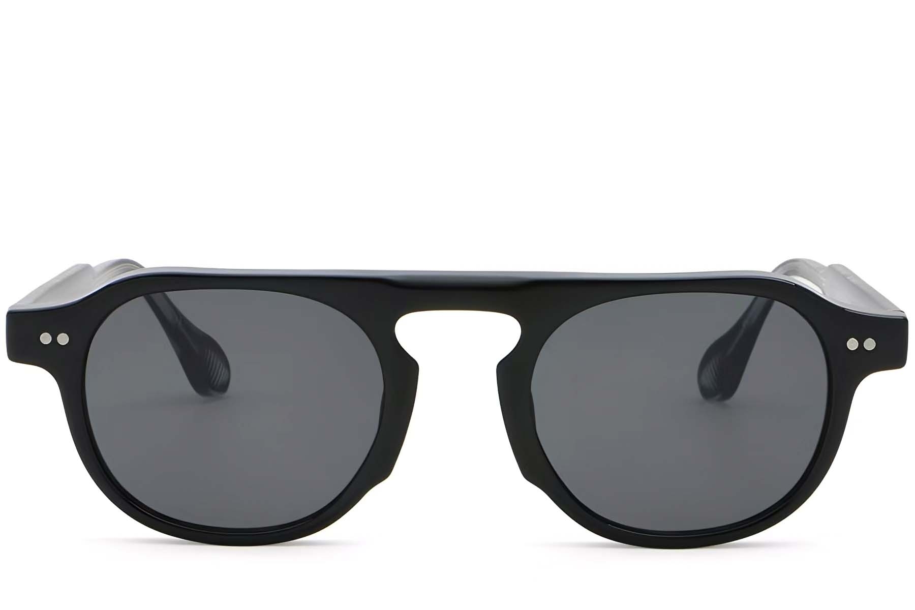 BS2503-0154_Black_Aviator_Plastic_Sunglasses_front