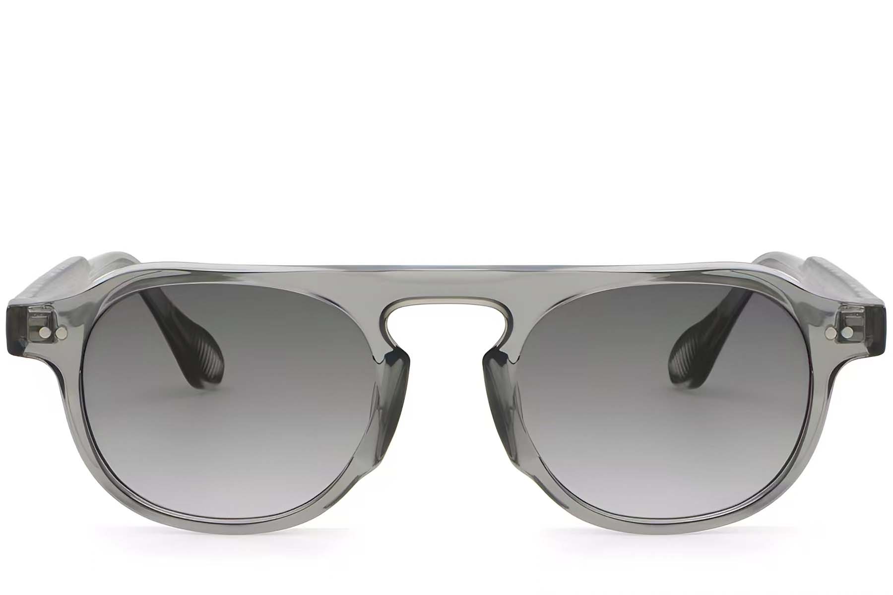 BS2503-0155_Grey_Aviator_Plastic_Sunglasses_front