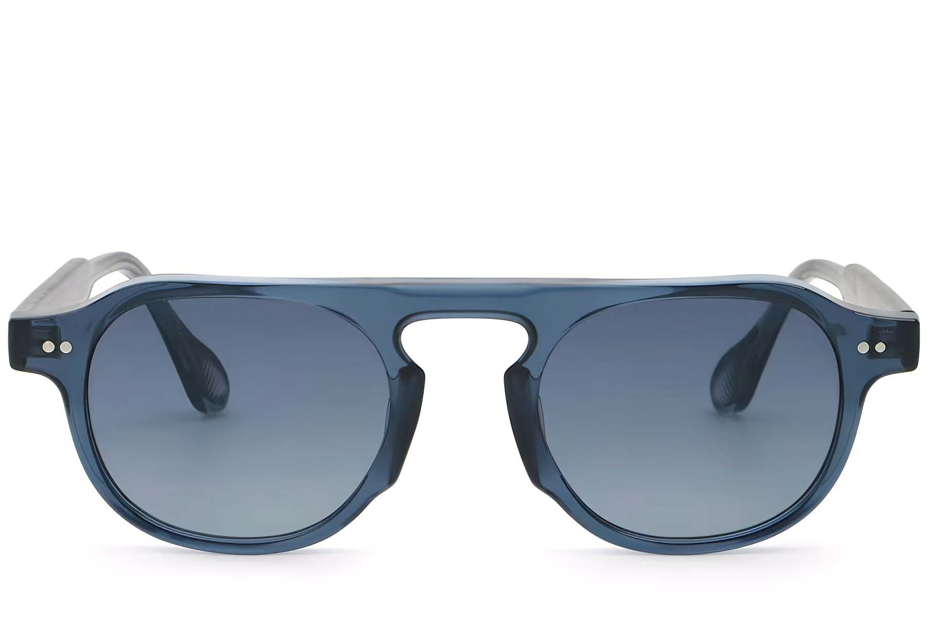 BS2503-0157_Blue_Aviator_Plastic_Sunglasses_front