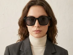 BS2503-0160_Black_Rectangular_Plastic_Sunglasses-tryon_female