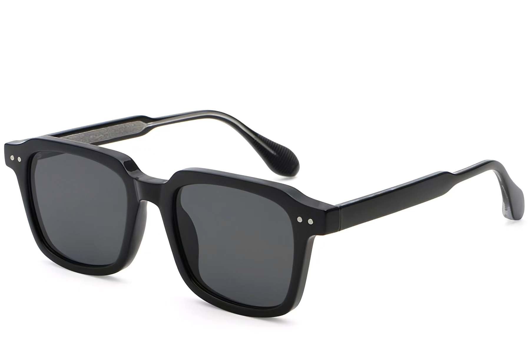 Rectangular Black Plastic Sunglasses #BS2503-0160