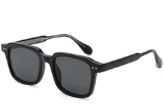 Gafas de sol rectangulares de plástico negro #BS2503-0160