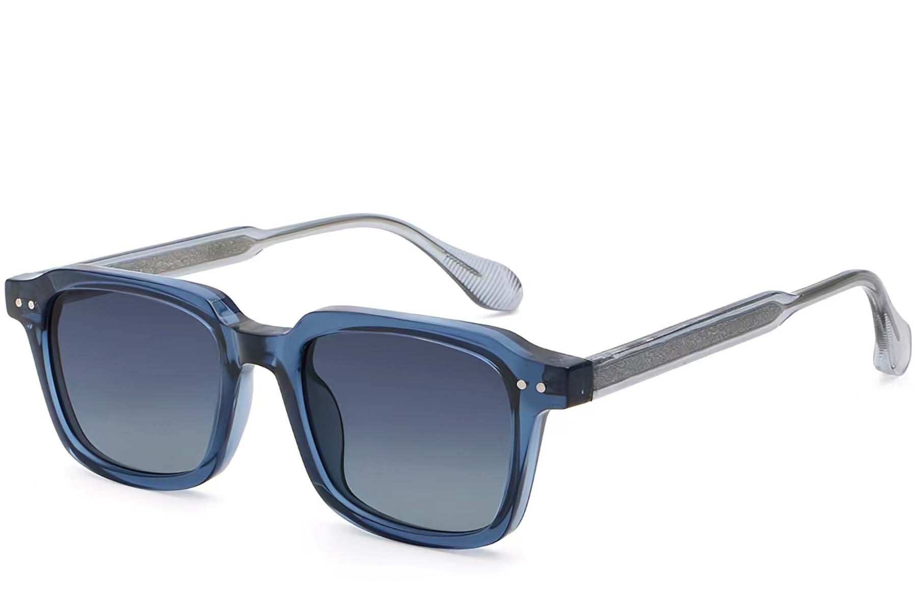 Rechteckige blaue Kunststoff-Sonnenbrille #BS2503-0163
