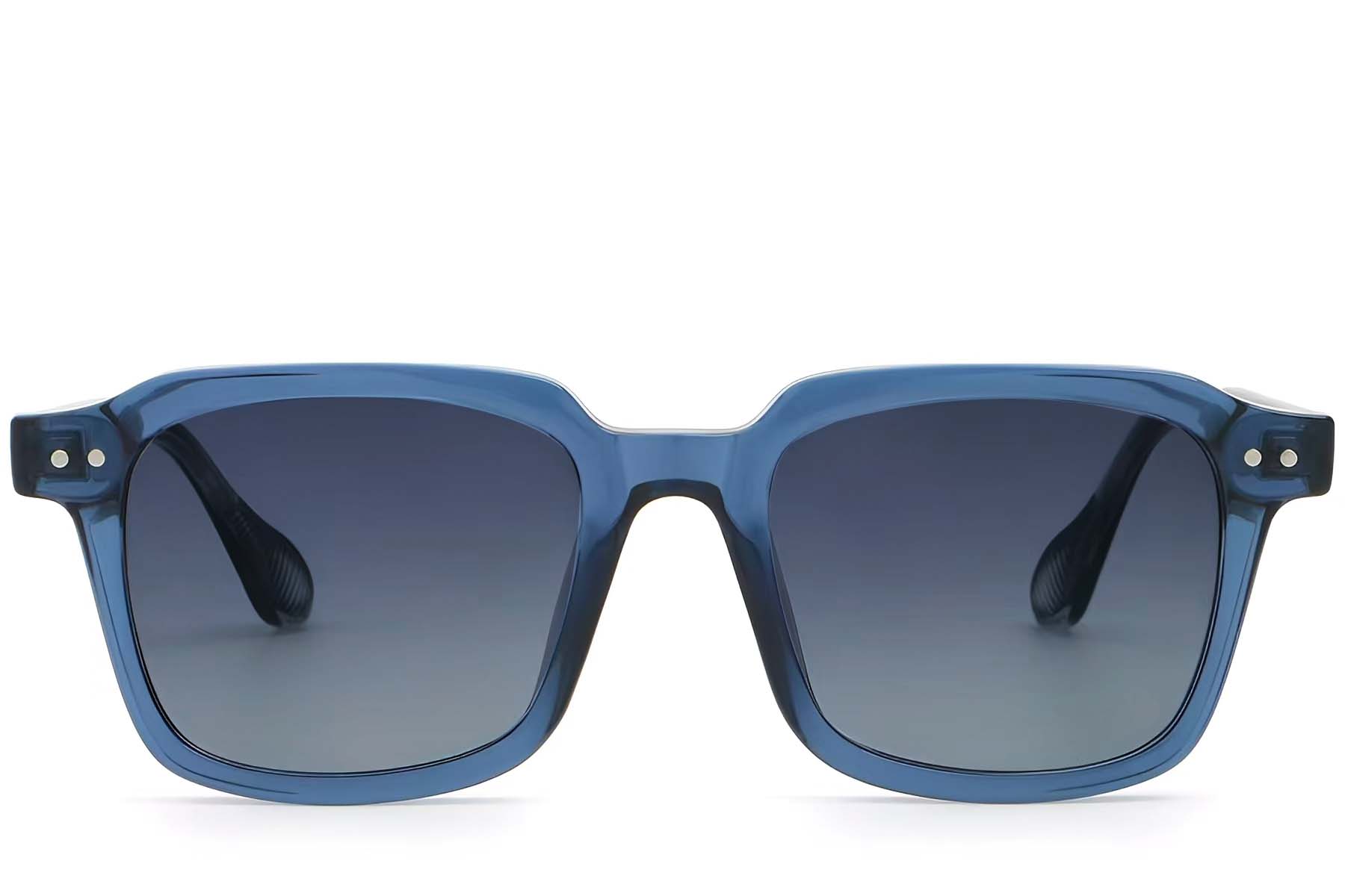 BS2503-0163_Blue_Rectangular_Plastic_Sunglasses_front