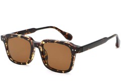 Gafas de sol rectangulares de plástico carey # BS2503-0165