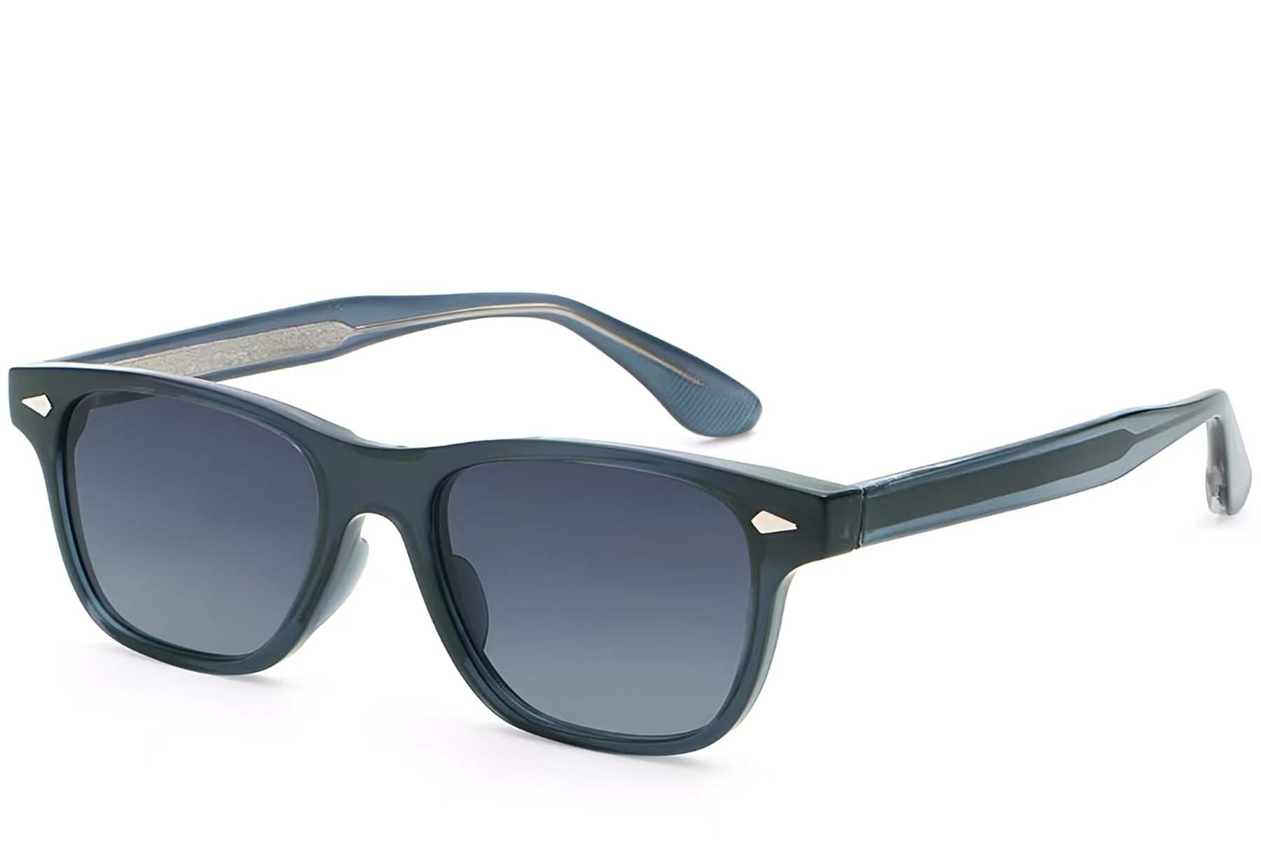 Rectangular Blue Plastic Sunglasses #BS2503-0170