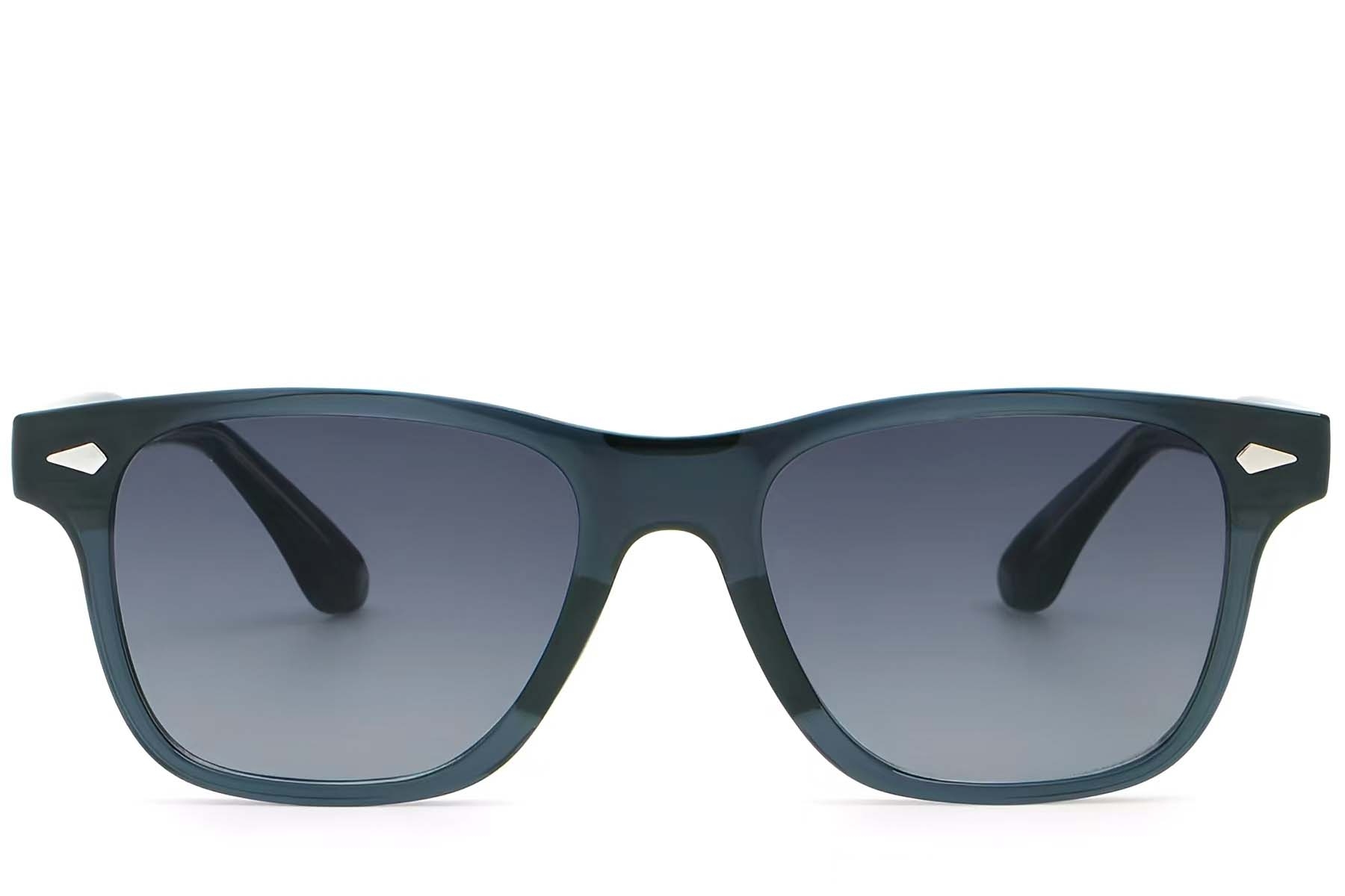 BS2503-0170_Blue_Rectangular_Plastic_Sunglasses_front