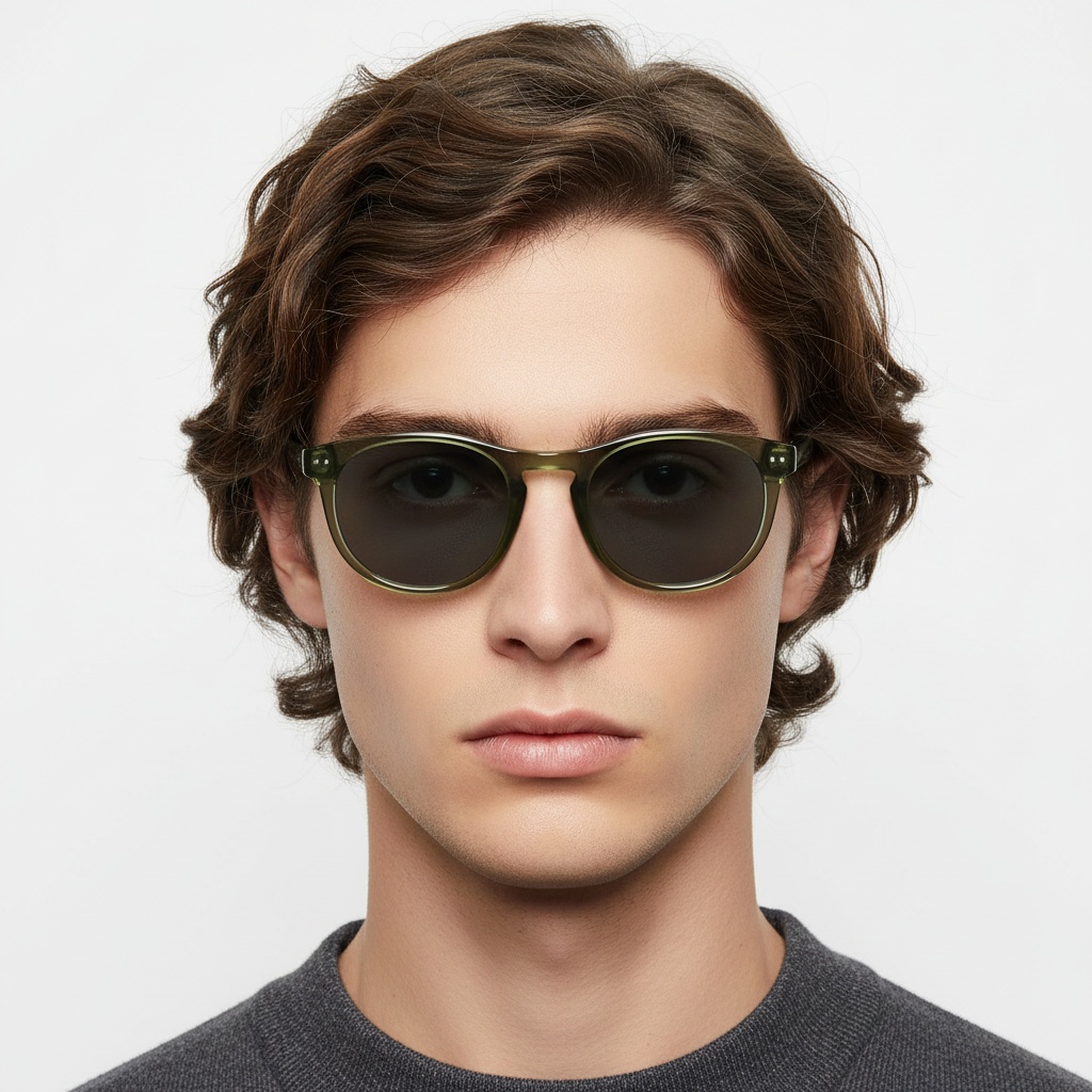 BS2503-0178_Green_Oval_Plastic_Sunglasses_model
