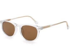 Lunettes de soleil ovales transparentes en plastique #BS2503-0179