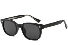 Rectangular Black Plastic Sunglasses #BS2503-0180
