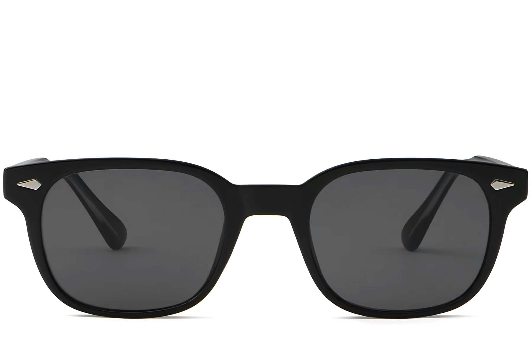BS2503-0180_Black_Rectangular_Plastic_Sunglasses_front