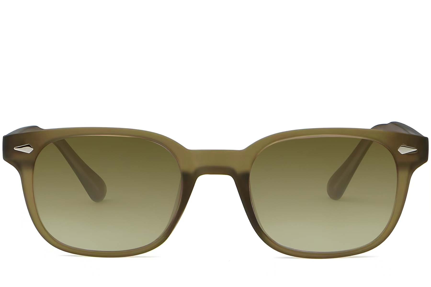 BS2503-0182_Green_Rectangular_Plastic_Sunglasses_front