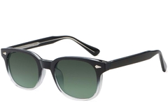 Rectangular Black Plastic Sunglasses #BS2503-0184