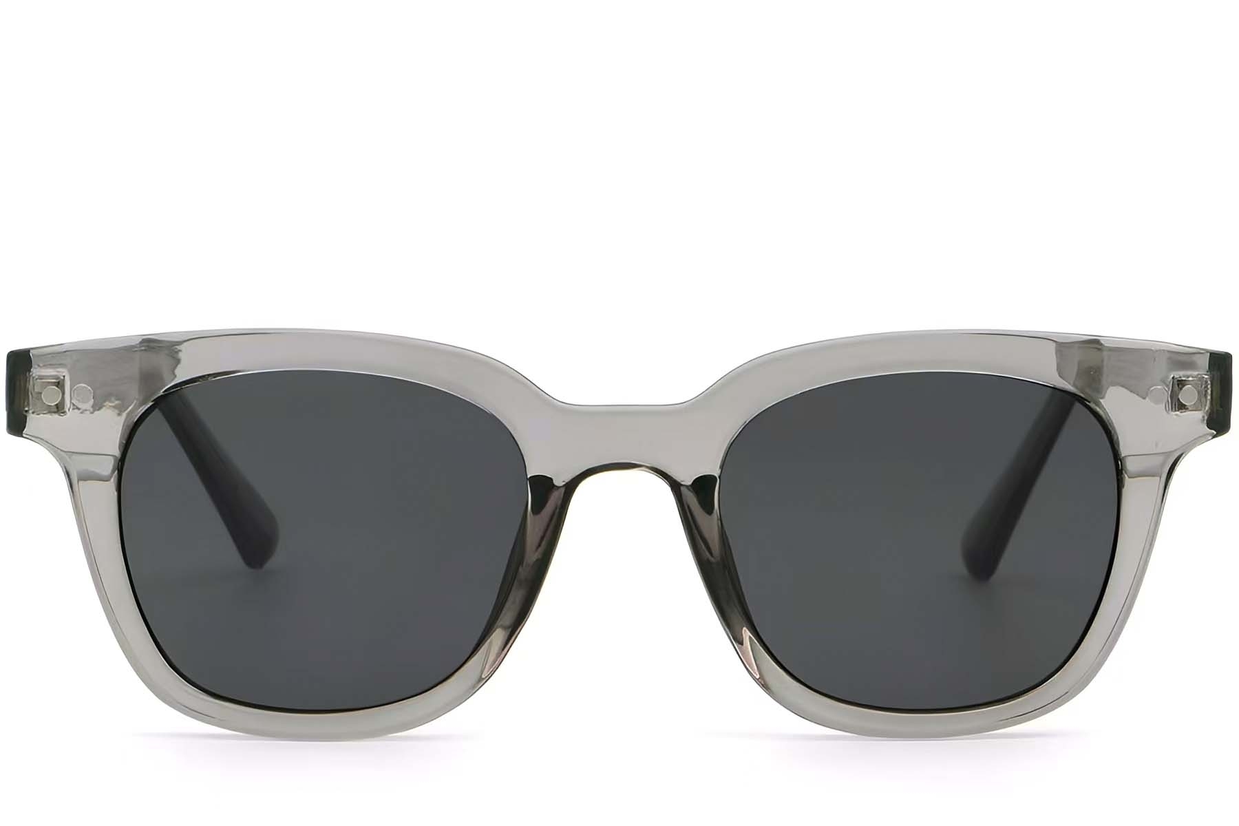 BS2503-0190_Grey_Rectangular_Plastic_Sunglasses_front