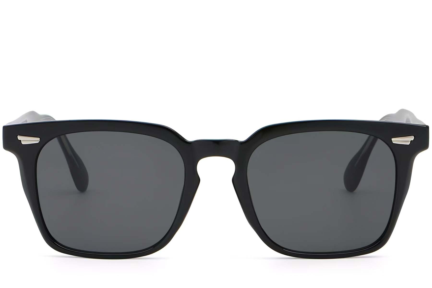 BS2503-0191_Black_Rectangular_Plastic_Sunglasses_front