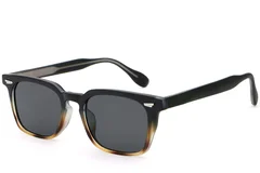 Rechteckige Schildpatt-Sonnenbrille aus Kunststoff #BS2503-0193