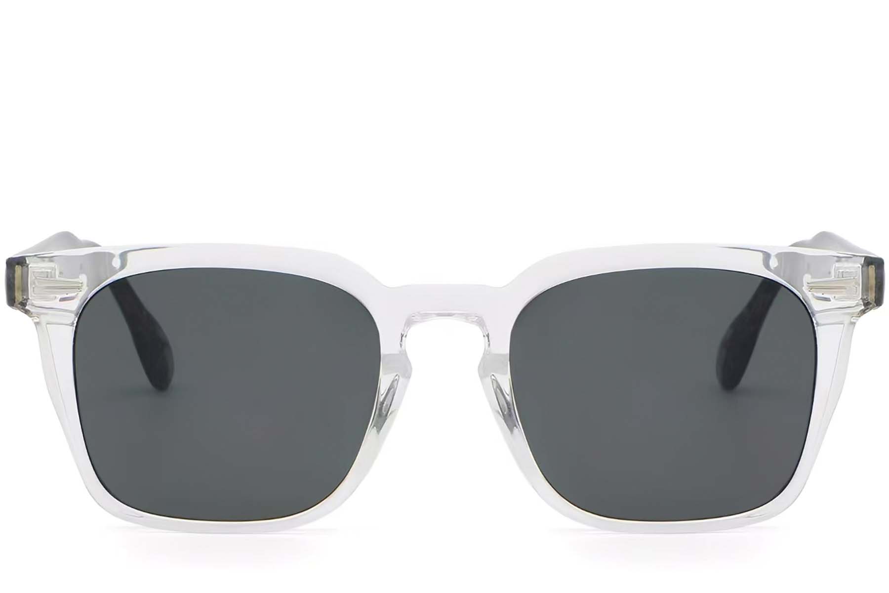 BS2503-0196_Transparent_Rectangular_Plastic_Sunglasses_front