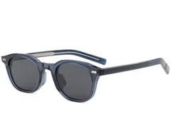 Lunettes de soleil ovales en plastique bleu #BS2503-0199