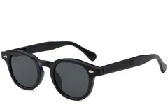 Ovale schwarze Kunststoff-Sonnenbrille #BS2503-0202