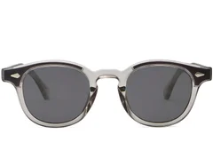 BS2503-0204_Grey_Oval_Plastic_Sunglasses_front