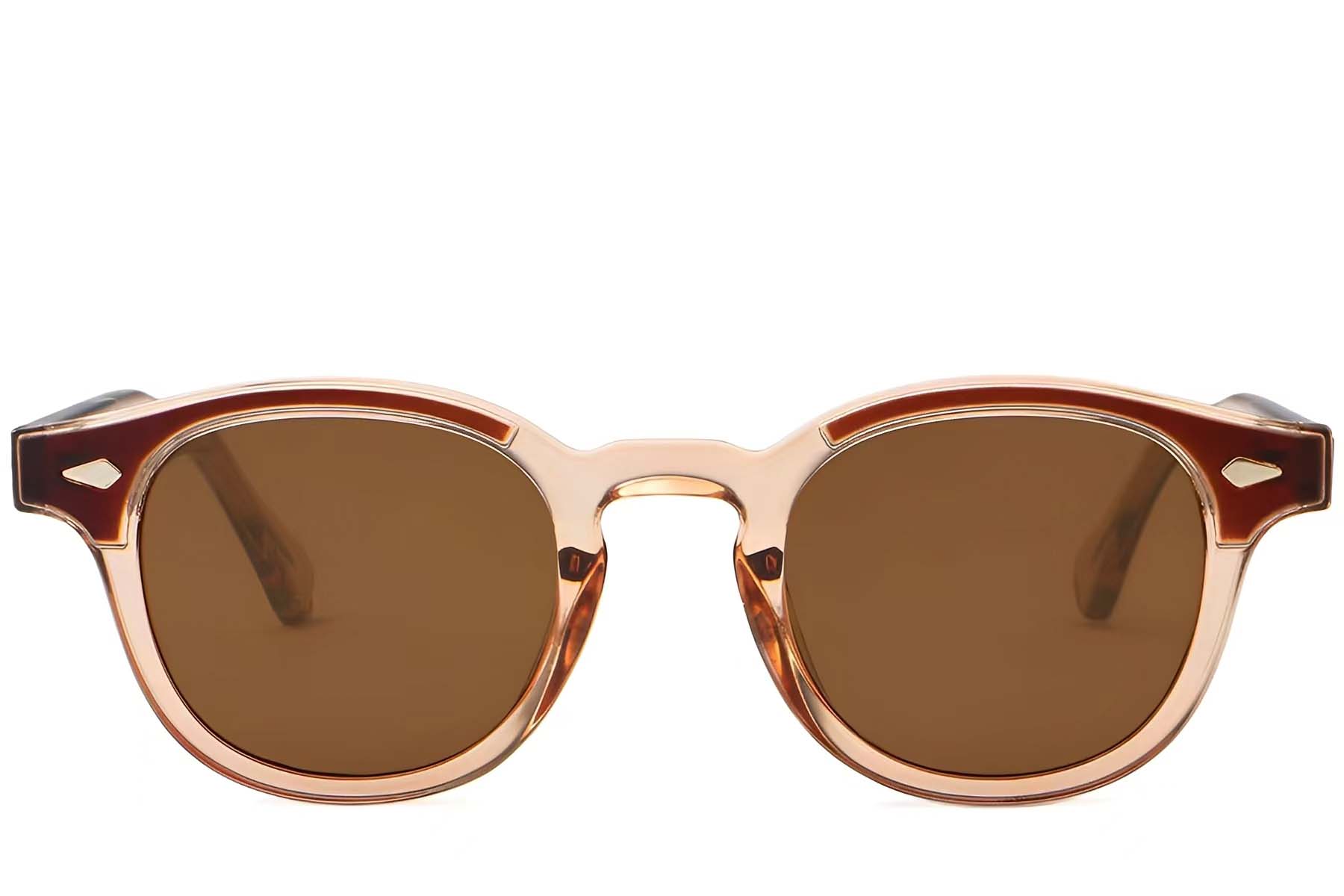 BS2503-0205_Orange_Oval_Plastic_Sunglasses_front