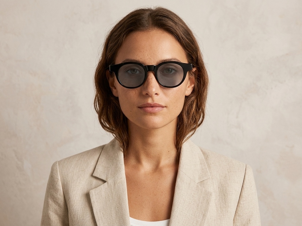 BS2503-0220_Black_Oval_Plastic_Sunglasses-tryon_female