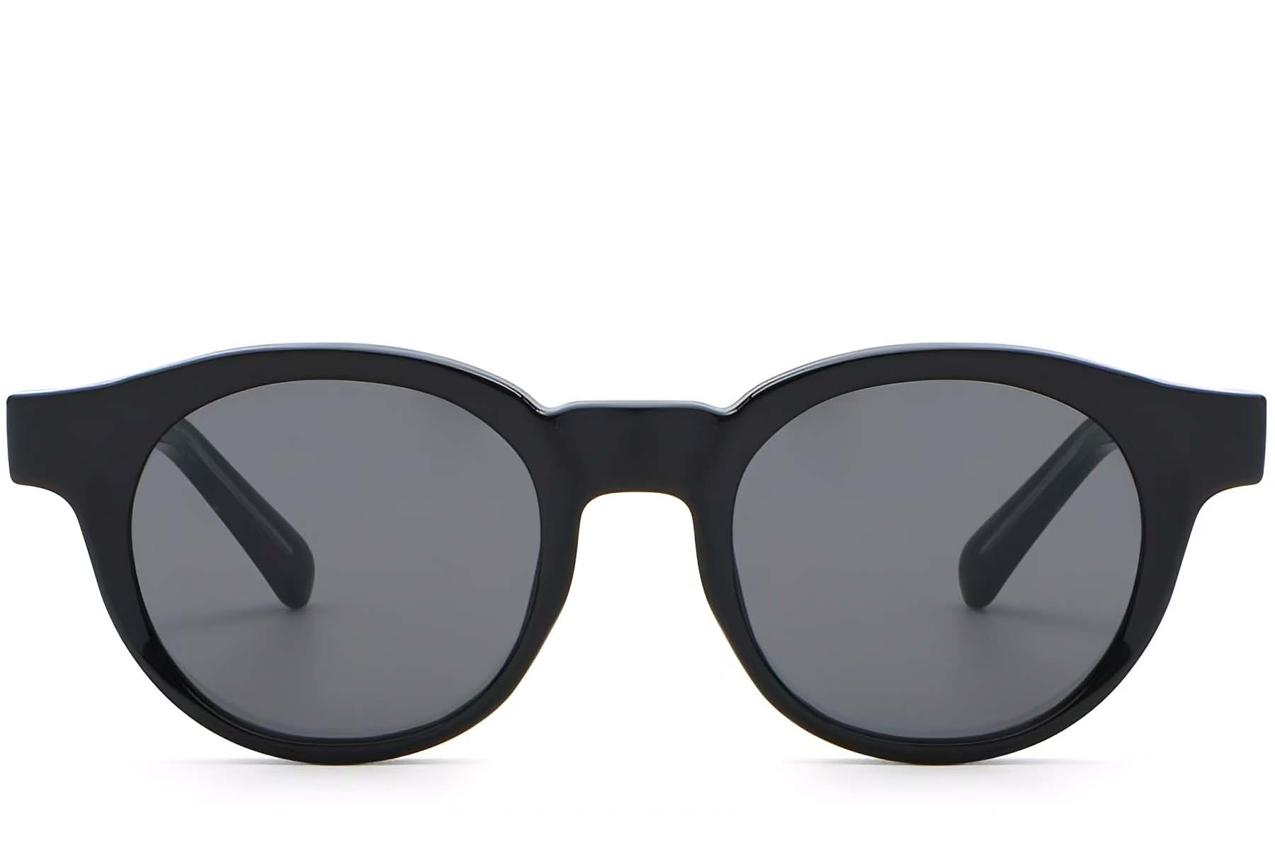 BS2503-0220_Black_Oval_Plastic_Sunglasses_front