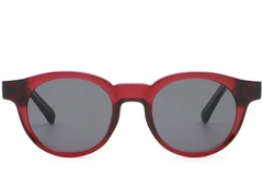 BS2503-0221_Red_Oval_Plastic_Sunglasses_front