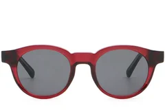 BS2503-0221_Red_Oval_Plastic_Sunglasses_front