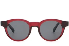 BS2503-0221_Red_Oval_Plastic_Sunglasses_front