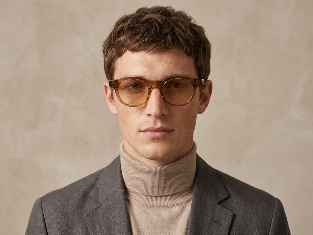 BS2503-0222_Orange_Oval_Plastic_Sunglasses-tryon_male