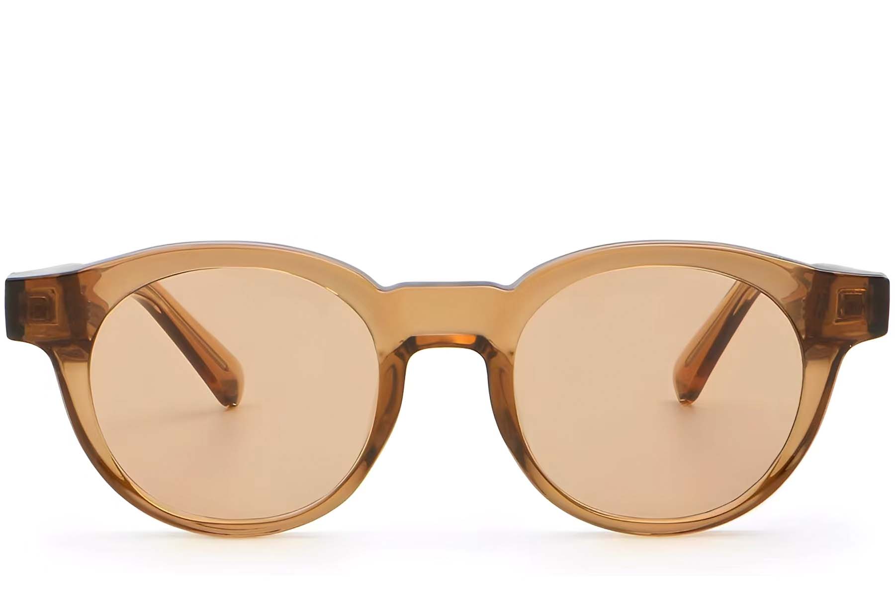 BS2503-0222_Orange_Oval_Plastic_Sunglasses_front