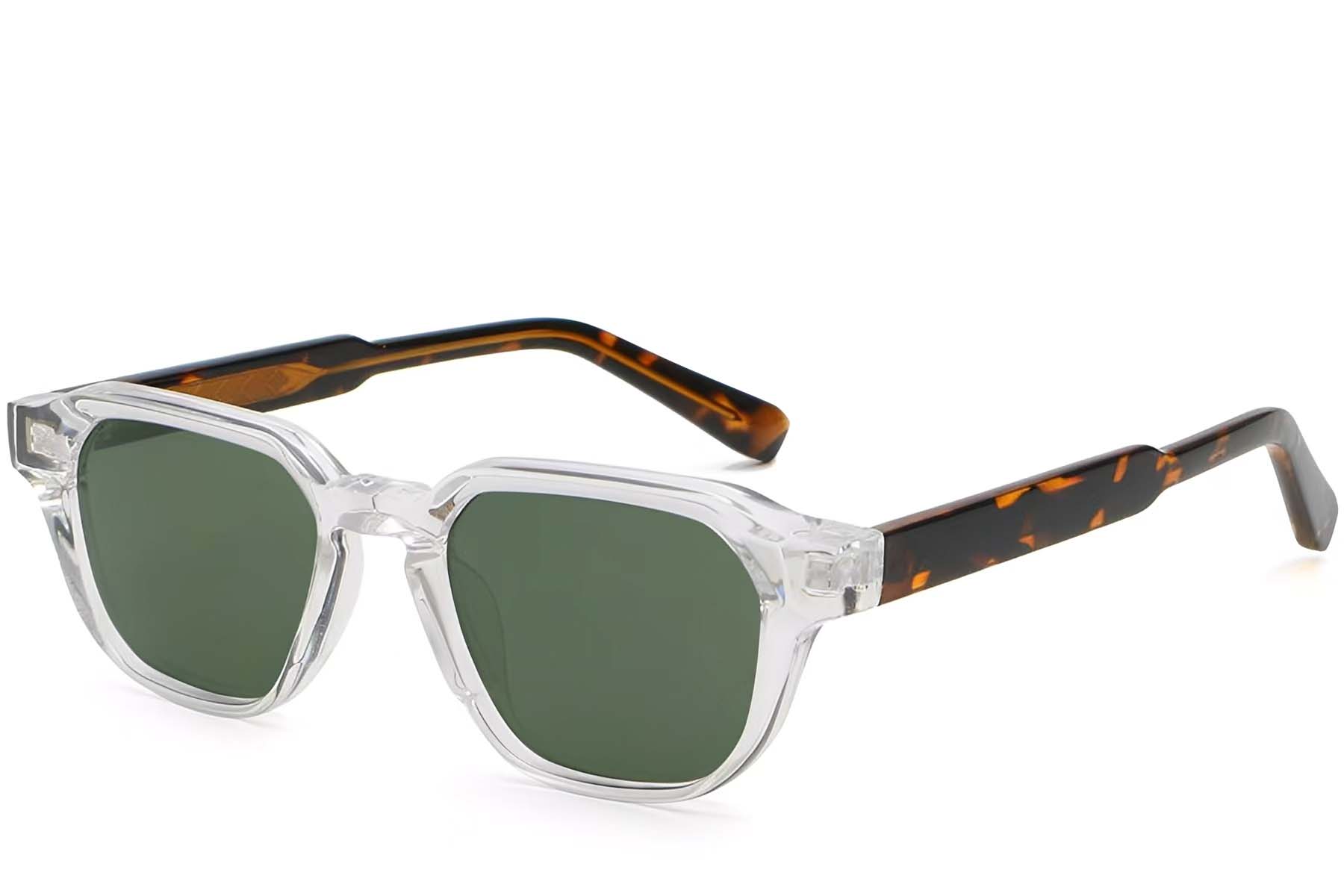 Gafas de sol rectangulares de plástico transparente #BS2503-0229