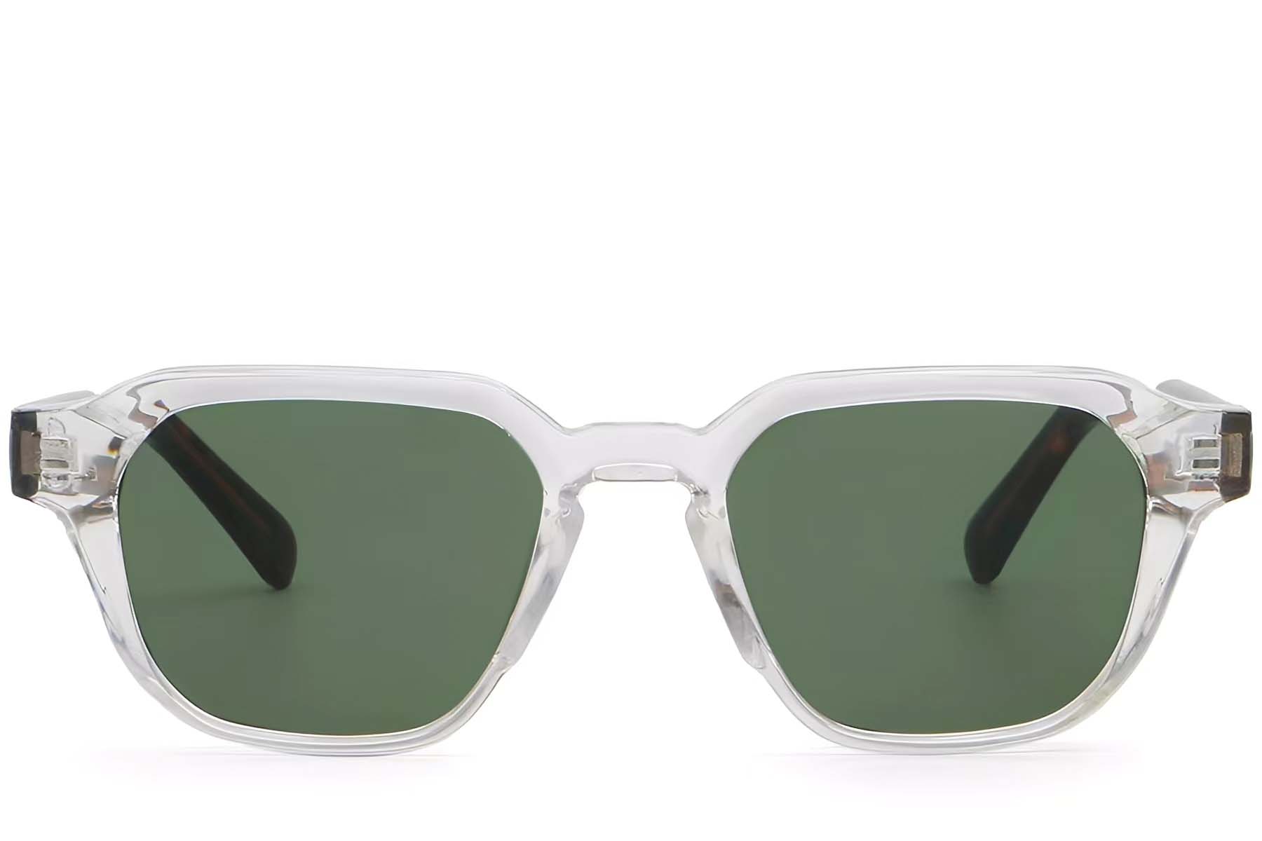 BS2503-0229_Transparent_Rectangular_Plastic_Sunglasses_front