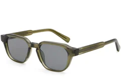 Gafas de sol rectangulares de plástico verde #BS2503-0230
