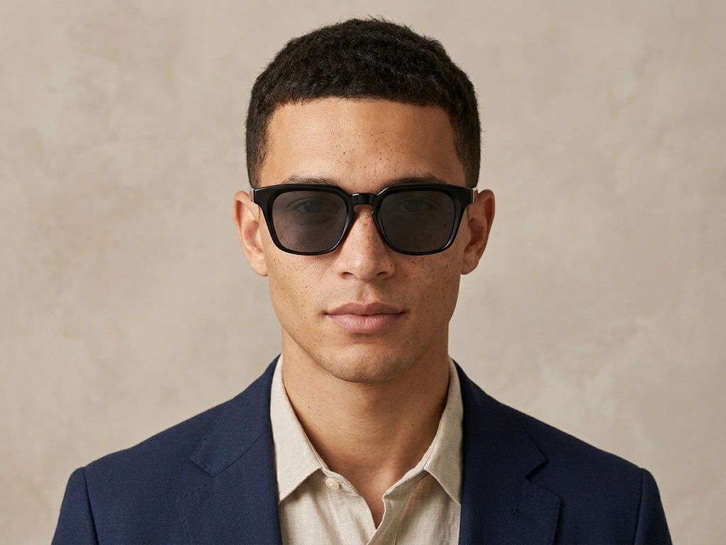 BS2503-0231_Black_Rectangular_Plastic_Sunglasses-tryon_male