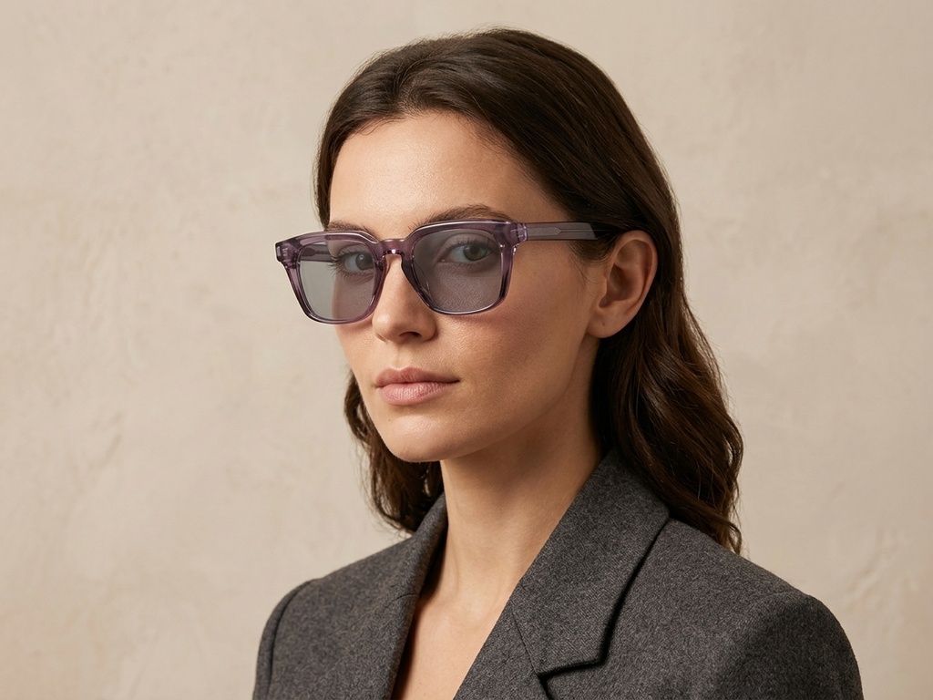 BS2503-0233_Purple_Rectangular_Plastic_Sunglasses-tryon_female