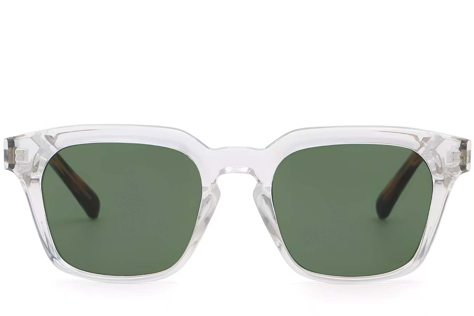 BS2503-0235_Transparent_Rectangular_Plastic_Sunglasses_front