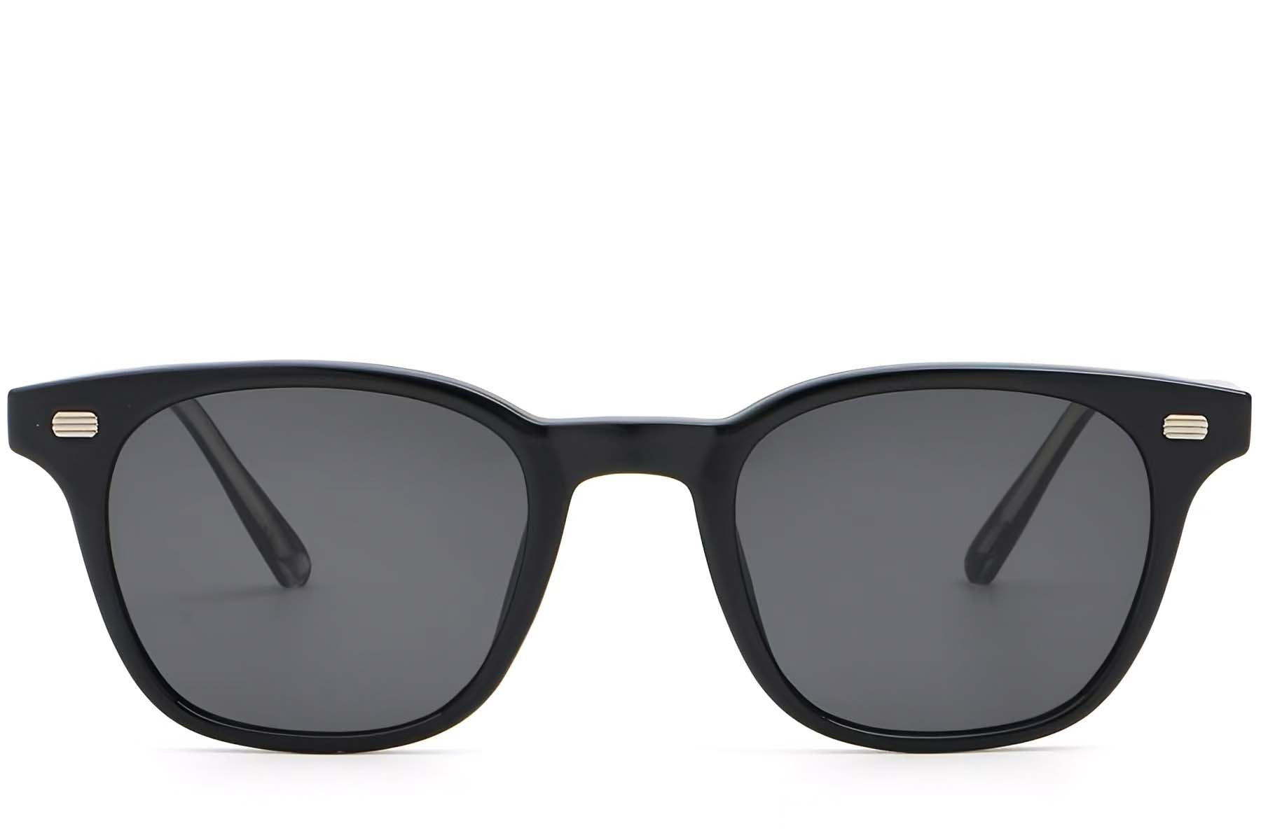 BS2503-0244_Black_Rectangular_Plastic_Sunglasses_front